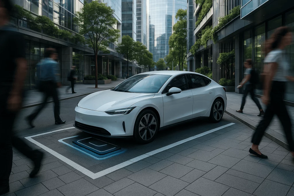 futuristisches Auto wird geladen